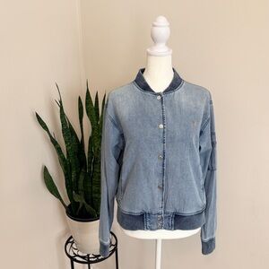 Juicy Couture Light Blue Denim Bomber Jacket